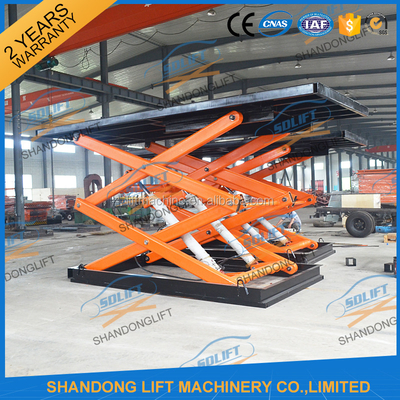 Plataforma de elevación de tijeras de 1 a 20 toneladas personalizada con tratamiento de superficie de pintura / galvanizado
