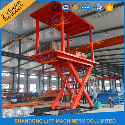 3 - 4m/min Elevador de vehículos con tijeras hidráulicas con tratamiento de superficie de pintura / galvanizado
