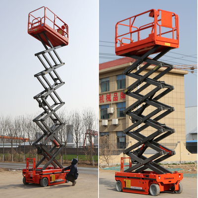 14m 12m 10m 8m 6m Batería Elevador eléctrico para hombre Elevador de tijeras autopropulsado para el trabajo aéreo