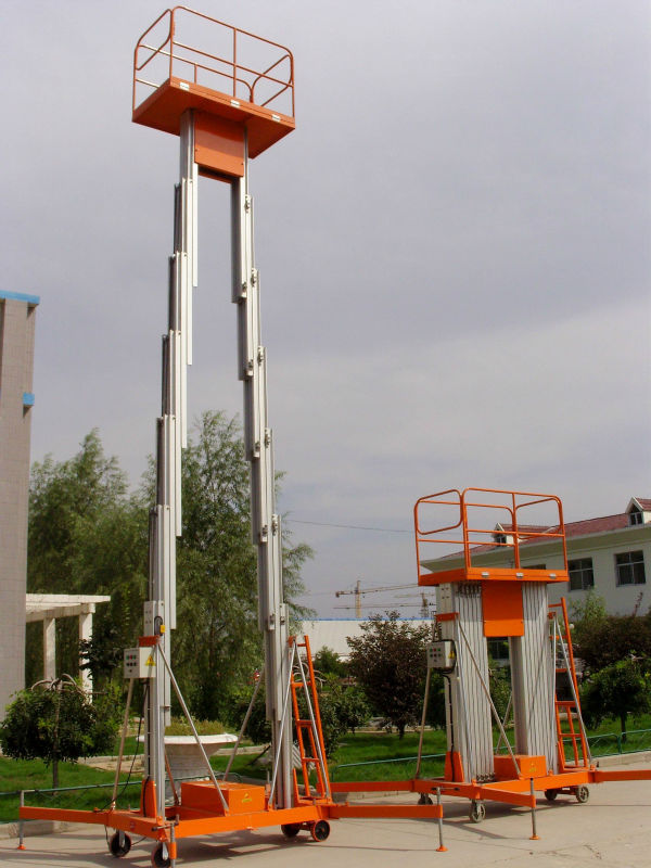 la elevación doble de la aleación de aluminio del palo/wast dual vertical aéreo de la plataforma de trabajo